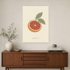 Blutorange Botanischer Wand kunstdruck | Minimalistischer Line Art Küchendruck | Italienisches Dolce-Zitrus-Poster | Mediterranes Dekor Bild 2