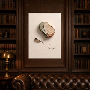 Wandbild im Wabi-Sabi-Stil | Organisches, abstraktes Poster mit Struktur | Warmer, minimalistischer Kunstdruck fürs Wohnzimmer Bild 5