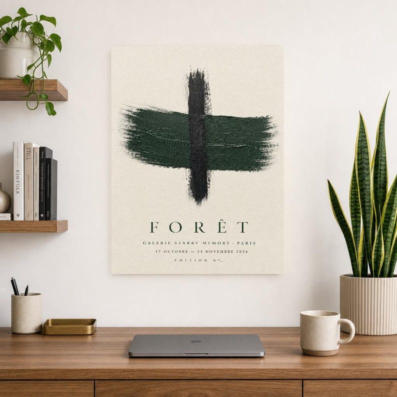 Forest | Abstract Wall Art | Modern Gallery Poster | Forest Green Minimalist Print | Printed & Shipped image 8