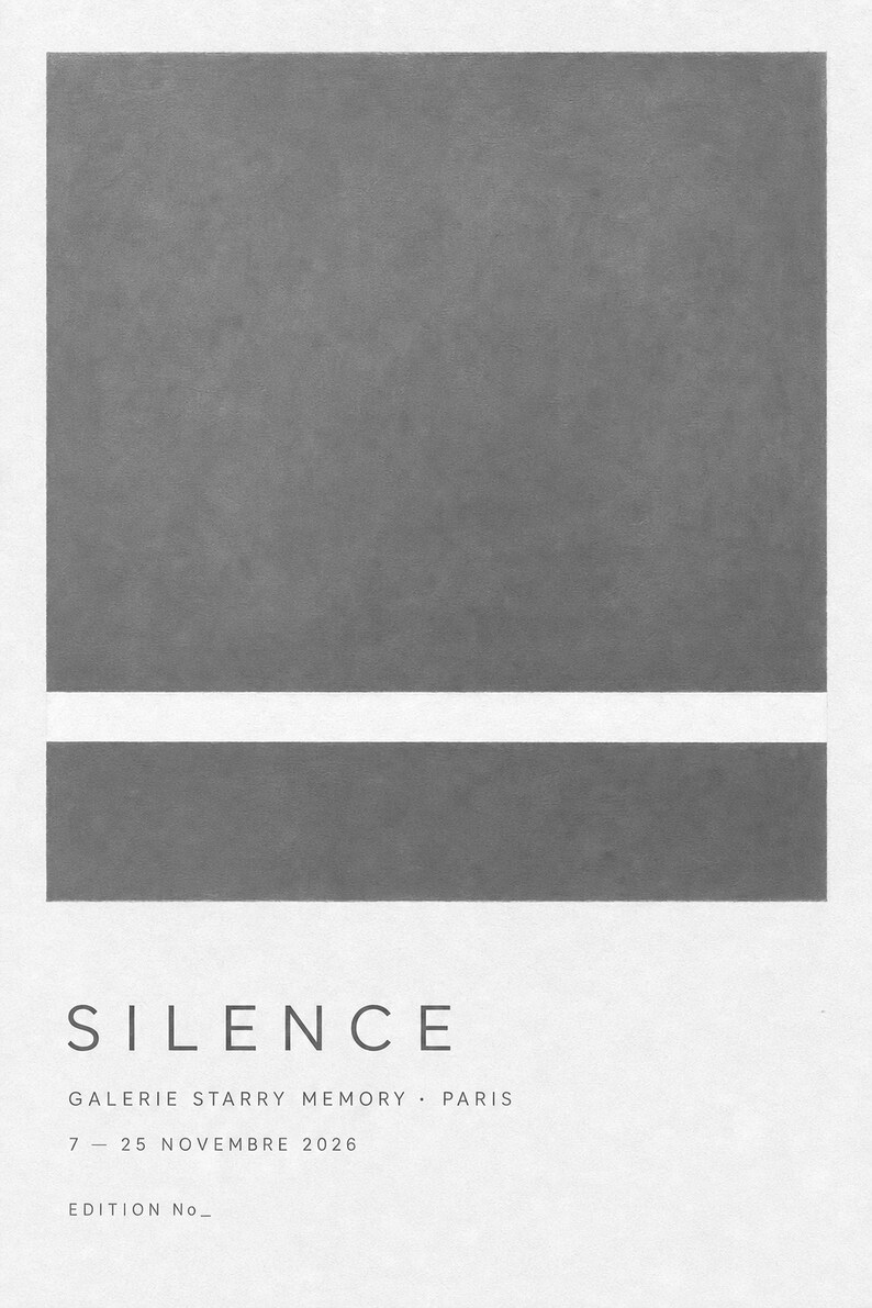 Cisza | Abstrakcyjna sztuka ścienna | Nowoczesny plakat galeryjny | Minimalistyczny wydruk | Wydruk i wysyłka zdjęcie 10