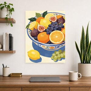 Mediterranean Fruit Bowl Kitchen Print | Dolce Vita Italian Wall Art Print | Dining Room Summer Decor image 13