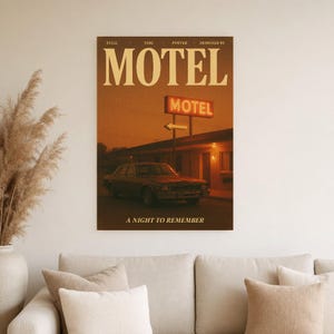 Retro Motel Poster | Vintage 70s Wall Art Print | Aesthetic Magazine Print | Mid Century Retro Decor Gift image 5