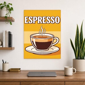 Espresso Kitchen Wall Art Print | Retro Bistro Coffee Poster | Maximalist Cafe Kitchen Print | Dining Room Decor image 10