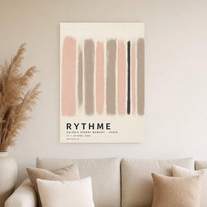 Rytm | Abstrakcyjna sztuka ścienna | Nowoczesny plakat galeryjny | Minimalistyczny wydruk | Wydruk i wysyłka zdjęcie 4