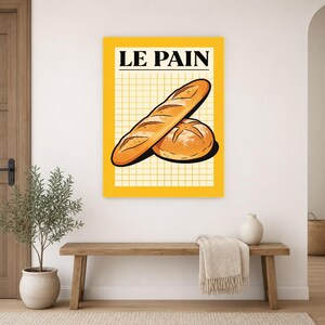 Brotküche Wand kunstdruck | Retro-Bistro-Bäckerei-Poster | Maximalistischer französischer Boulangerie-Druck | Esszimmer-Dekor Bild 14