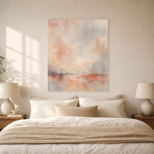 Dusty Rose Abstract Wall Art Print | Terracotta Color Field Print | Clay Pink Watercolor Poster | Boho Minimalist Living Room Decor image 6