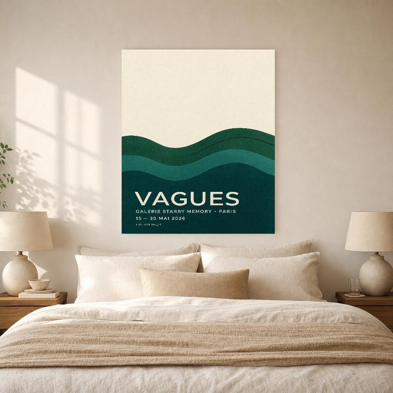 Waves | Abstract Wall Art | Modern Gallery Poster | Minimalist Print | Printed & Shipped image 6