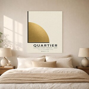 Quartier | Arte Mural Abstracto Dorado | Poster Galeria Moderna | Impresion Geometrica Minimalista imagen 6