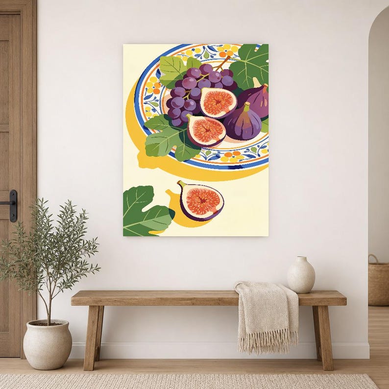 Impresión de cocina de higos mediterráneos ? Impresión de arte de pared italiana Dolce Vita | Decoración De Verano Del Comedor imagen 14