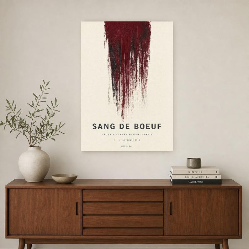 Ox Blood | Abstract Wall Art | Modern Gallery Poster | Minimalist Print | Printed & Shipped image 2