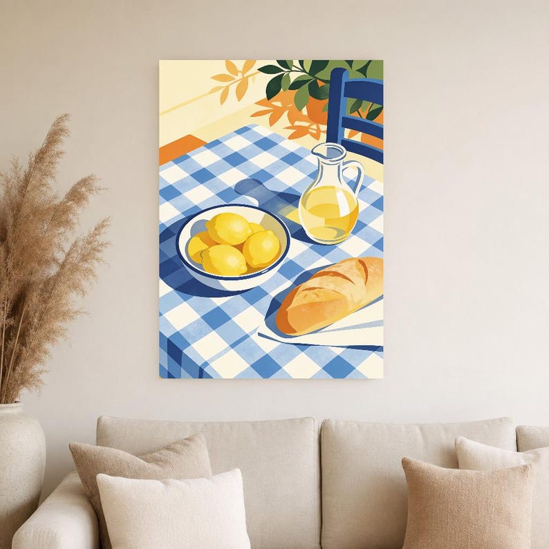 Mediterranean Lemon Kitchen Print | Dolce Vita Italian Wall Art Print | Dining Room Summer Decor image 2