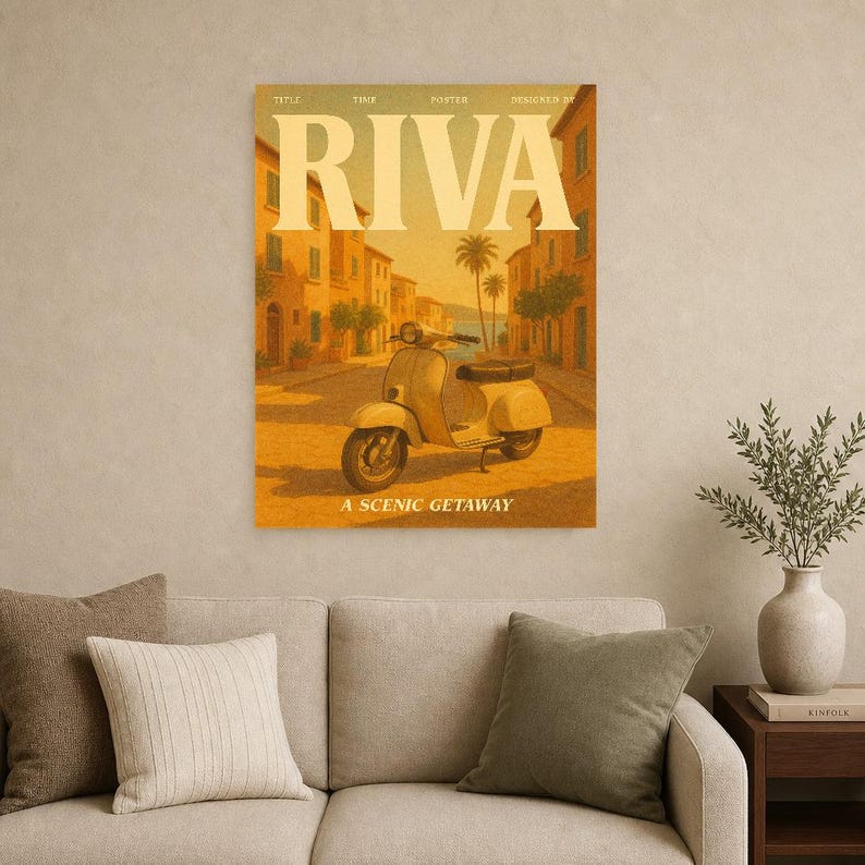 Riva Retro Poster | Vintage 70s Wall Art Print | Aesthetic Magazine Print | Mid Century Retro Decor Gift image 15