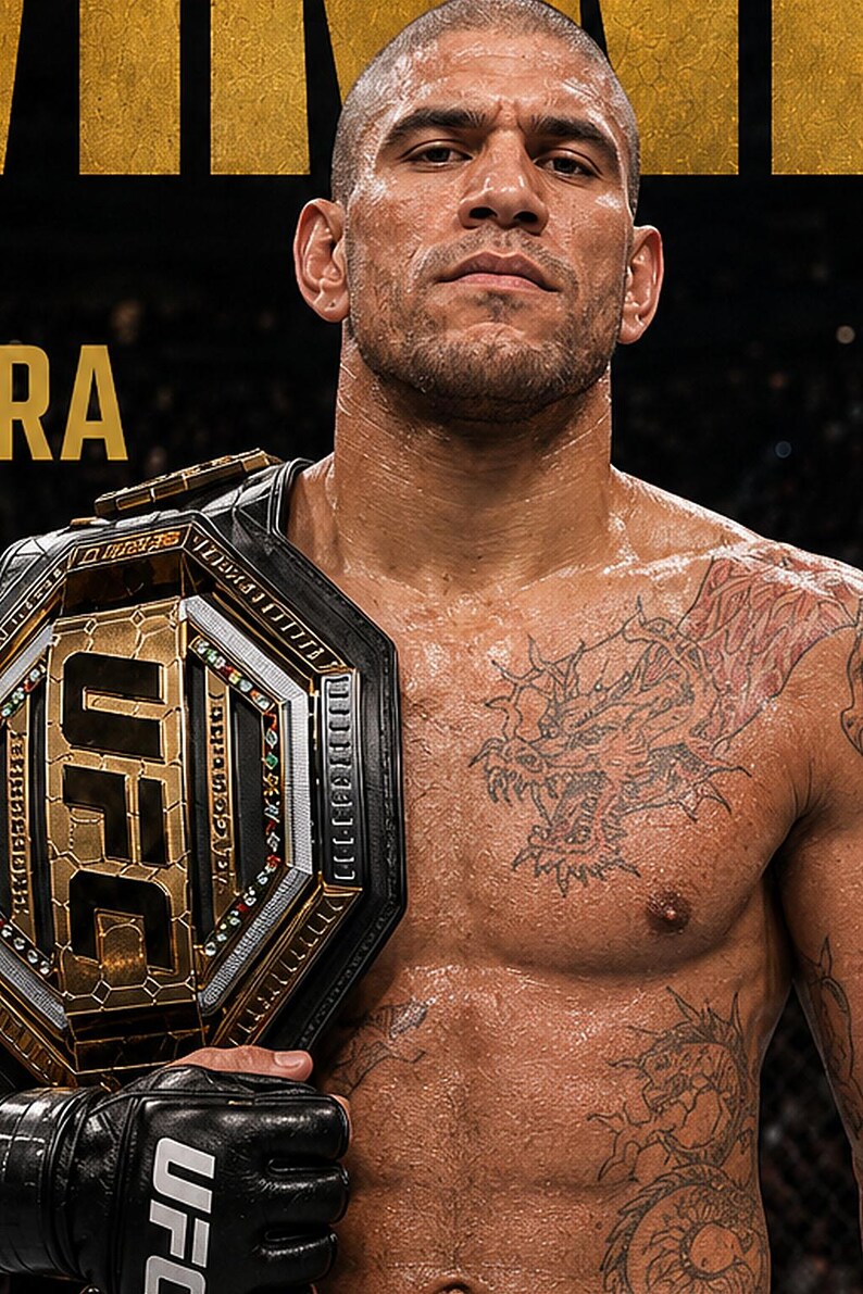 Alex Pereira Champion Poster | UFC Gold Belt MMA Wall Art Print | Heavyweight Fight Night Decor image 3