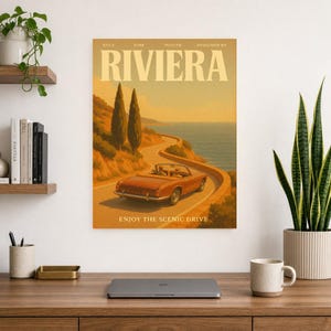 Riviera Retro Poster | Vintage 70s Wall Art Print | Aesthetic Magazine Print | Mid Century Retro Decor Gift image 13