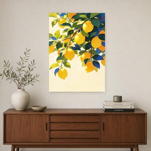 Mediterranean Lemon Kitchen Print | Dolce Vita Italian Wall Art Print | Dining Room Summer Decor image 3