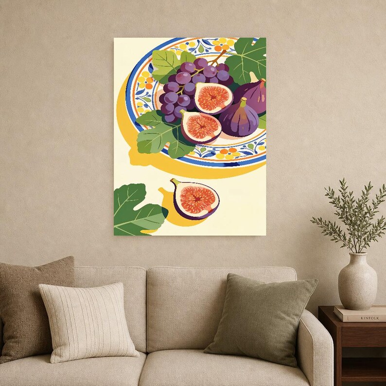 Impresión de cocina de higos mediterráneos ? Impresión de arte de pared italiana Dolce Vita | Decoración De Verano Del Comedor imagen 12