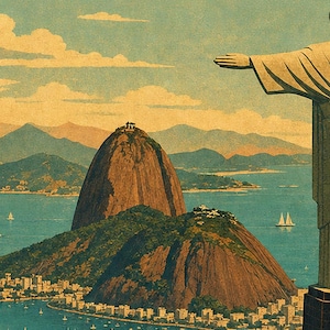 Rio de Janeiro Travel Poster | Vintage Rio Print | Brazilian Wall Art | Printed & Shipped image 3