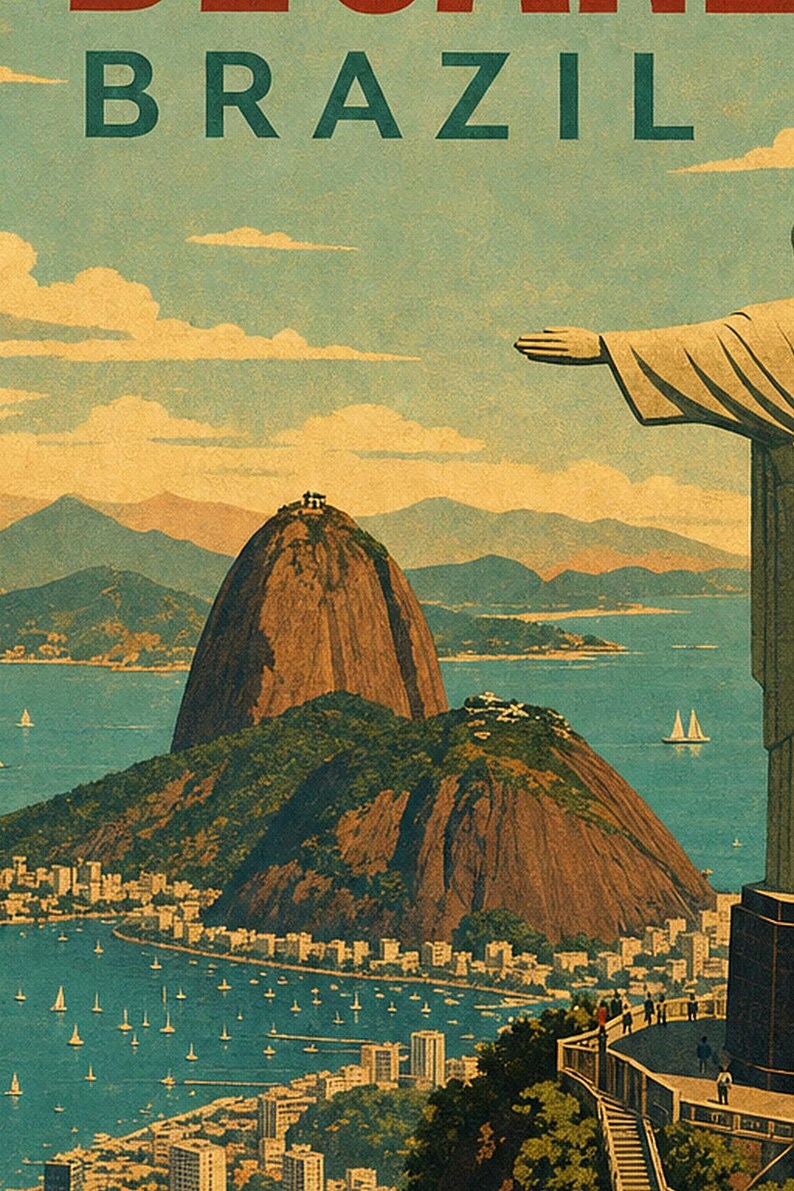 Rio de Janeiro Travel Poster | Vintage Rio Print | Brazilian Wall Art | Printed & Shipped image 3