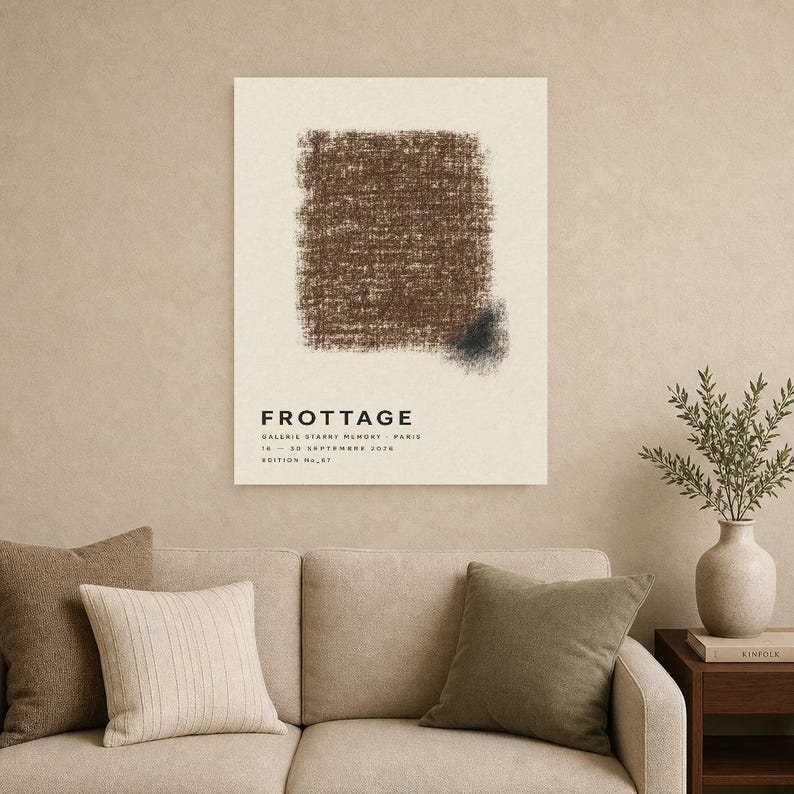 Rubbing | Abstract Wall Art | Modern Gallery Poster | Minimalist Print | Printed & Shipped image 9