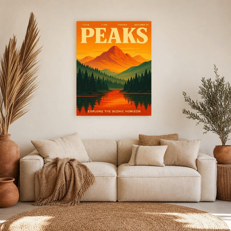 Peaks Retro Poster | Vintage 70s Wall Art Print | Aesthetic Magazine Print | Mid Century Retro Decor Gift image 8