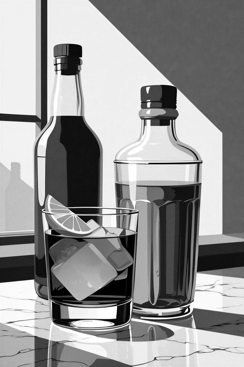Negroni Cocktail Wall Art | Retro Bar Cart Poster | Vintage Aperitivo Kitchen Print image 10