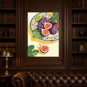 Impresión de cocina de higos mediterráneos ? Impresión de arte de pared italiana Dolce Vita | Decoración De Verano Del Comedor imagen 4