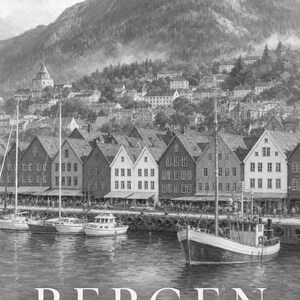 Bergen Travel Poster | Soft Painting Norway Wall Art | Named City Print | Printed & Shipped image 10