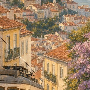 Lisbon Travel Poster | Soft Painting Portugal Wall Art | Named City Art Print | Printed & Shipped image 3
