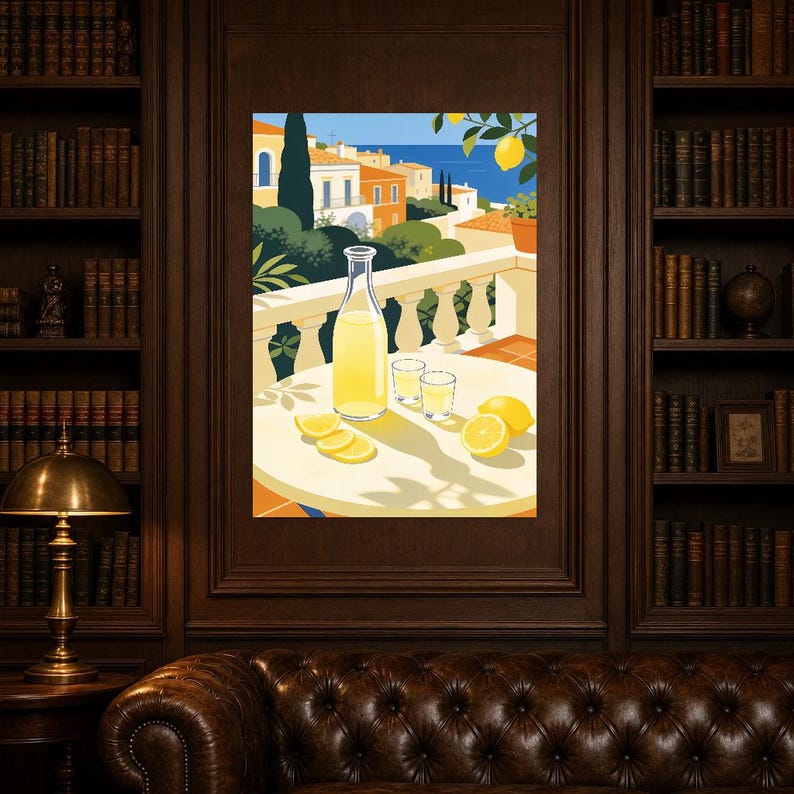Mediterranean Limoncello Kitchen Print | Dolce Vita Italian Wall Art Print | Dining Room Summer Decor image 7