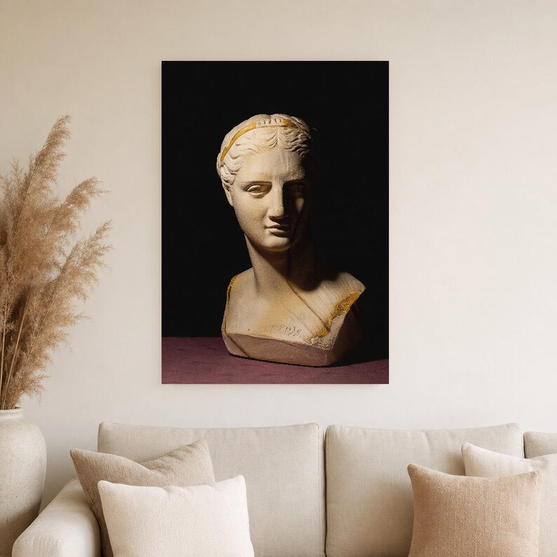 Classical Statue Wall Art | Renaissance Bust Poster | Moody Dark Academia Sculpture Print image 3