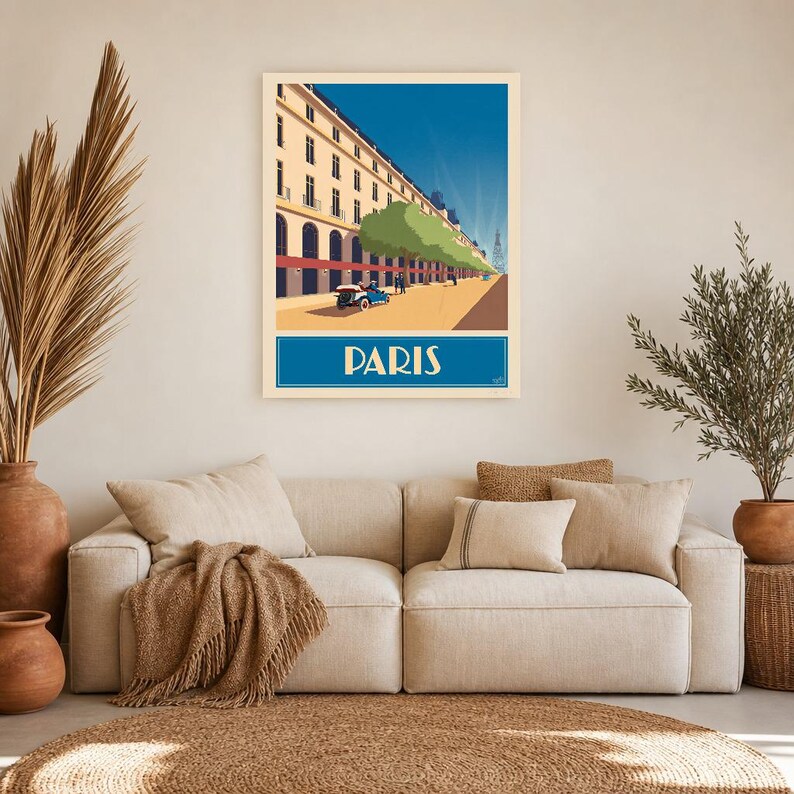 Peacock Blue Paris Travel Wall Art | Art Deco Poster | Parisian Palace Print image 7