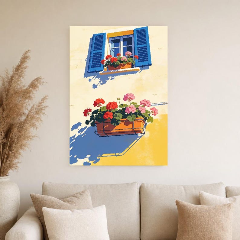 Mediterraner Fenster-Küchendruck | Dolce Vita Italienischer Wandkunstdruck | Esszimmer-Sommerdekoration Bild 5