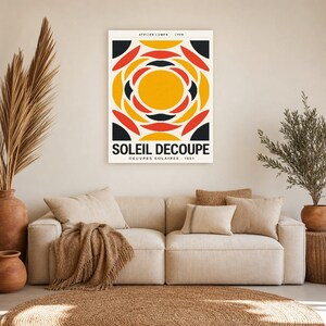 Póster abstracto de exposición solar, impresión artística de pared | Impresión de papel cortado de mediados de siglo ? Póster de la galería imagen 7