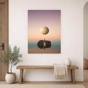 Surreal Dreamscape Wall Art Print | Floating Landscape Poster | Otherworldly Pastel Escapism Print image 9
