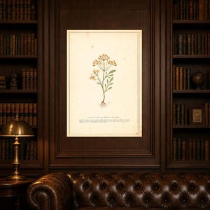 Sepia Vintage Botanical Wall Art | Antique Herbal Engraving Poster | Cottagecore Specimen Print image 5