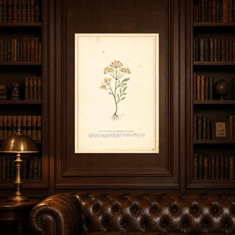 Sepia Vintage Botanical Wall Art | Antique Herbal Engraving Poster | Cottagecore Specimen Print image 5