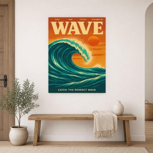 Wave Retro Poster | Vintage 70s Wall Art Print | Aesthetic Magazine Print | Mid Century Retro Decor Gift image 16
