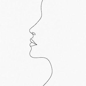 One Line Woman Face Wall Art Print | Minimalist Line Art Print | Abstract Female Profile Poster | Ivory Bedroom Decor | Line Drawing image 10