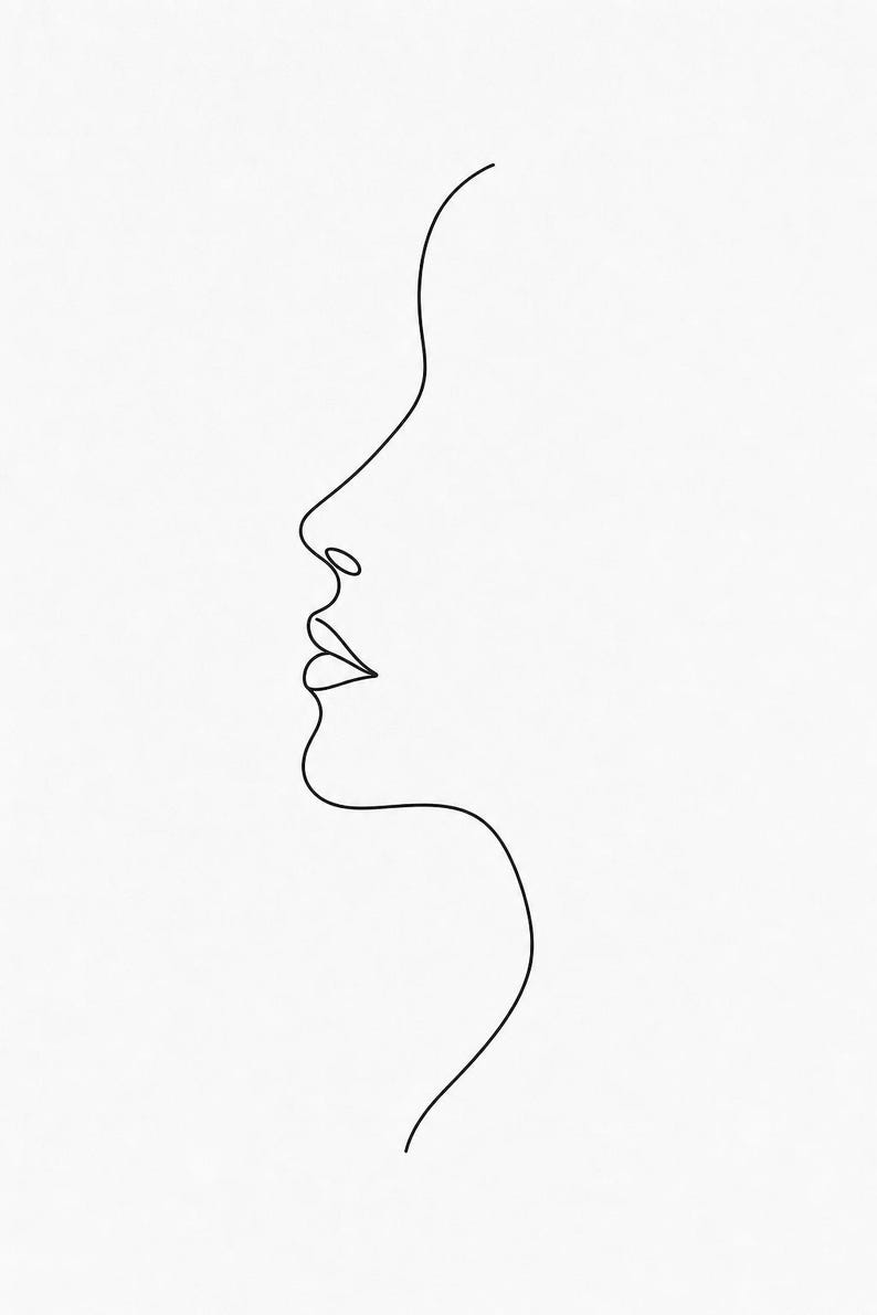 One Line Woman Face Wall Art Print | Minimalist Line Art Print | Abstract Female Profile Poster | Ivory Bedroom Decor | Line Drawing image 10