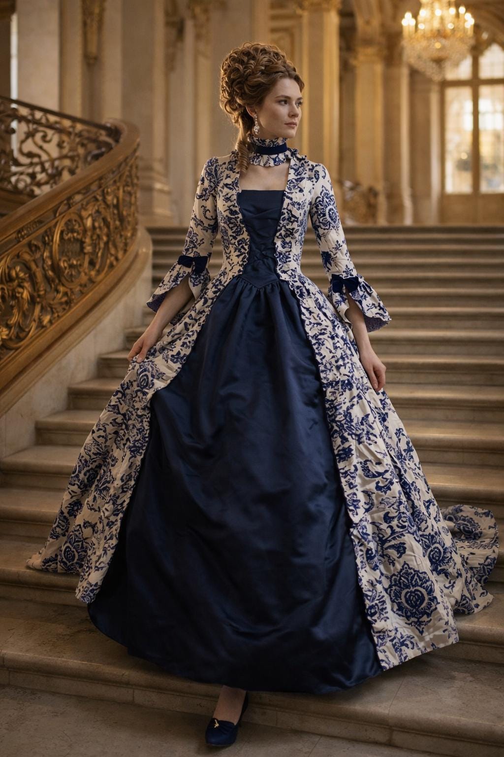 blue rococo dress Blue Marie Antoinette Dress Victorian inspired Rococo Baroque costume dress