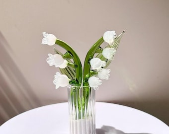 Kit de lirios del valle de cristal, pequeños ramos de flores, adornos para el hogar, regalo
