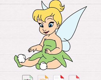 Baby Tinkerbell SVG, Fairy Princess clipart, Cricut Cut-bestand (digitale download)