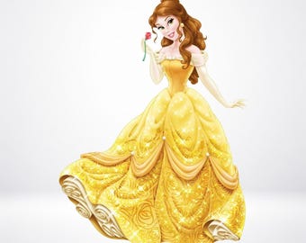 Princess Belle png, gele baljurk clipart, prinses afdrukbare (digitale download)