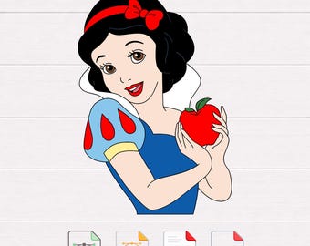 Sneeuwwitje prinses gesneden SVG-bestand, Cricut sublimatie clipart (digitale download)