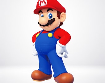 Mario PNG-clipart, videogamepersonagekunst (digitale download)