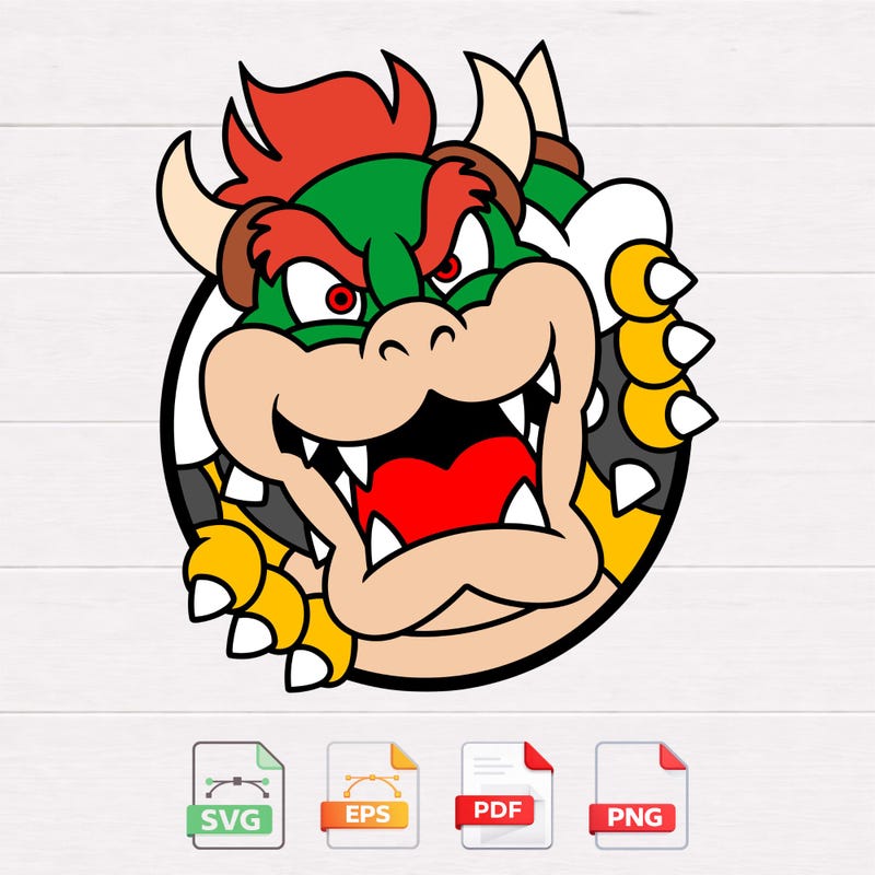 Supir Vector Cricut Vector Art of Bowser - Etsy UK