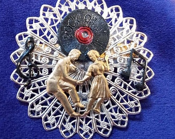 NOW HALF PRICE.Past Anniversary Pin. Rock and Roll  1950's.