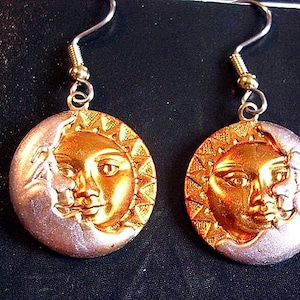 Hand Painted Solar Eclipse Earrings.Hypoallergenic wires.