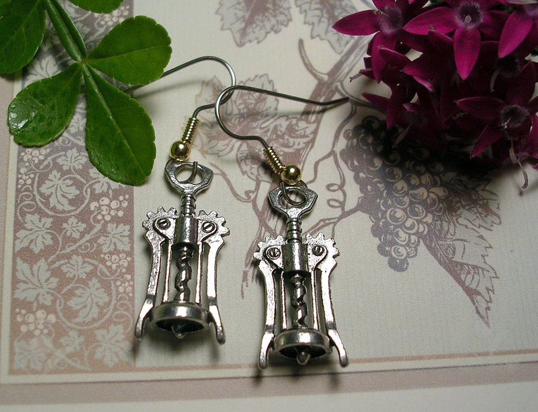 Corkscrew Wine Bottle Opener Earrings . Etsy