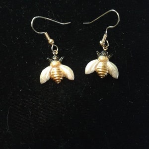 Honey Bee Earrings. Hand Painted.Medium. Hypoallergenic wires/posts